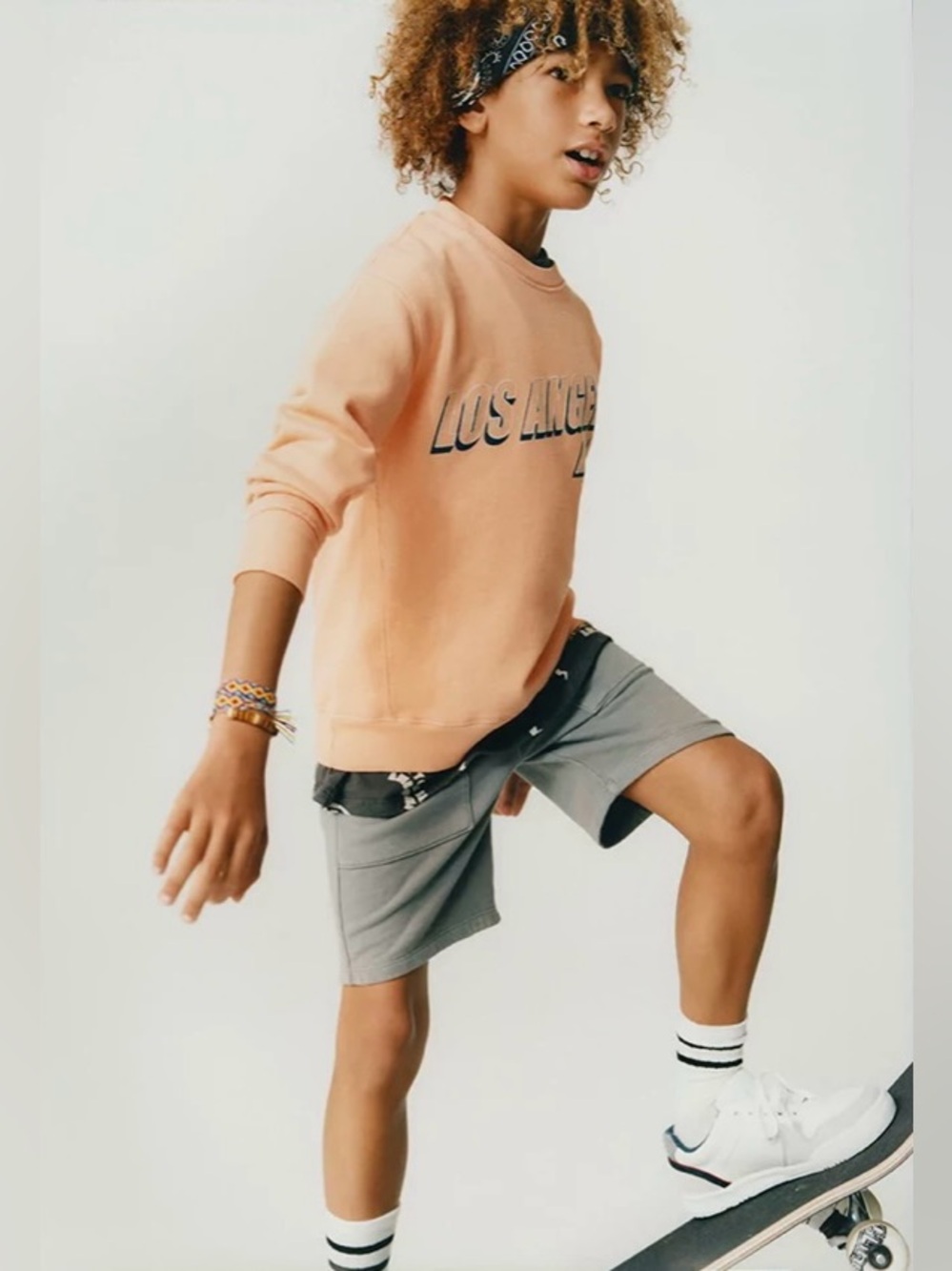 Zara Kids Collection Los Angeles Malibu   Lightweight Crewneck Sweatshirt SZ 9